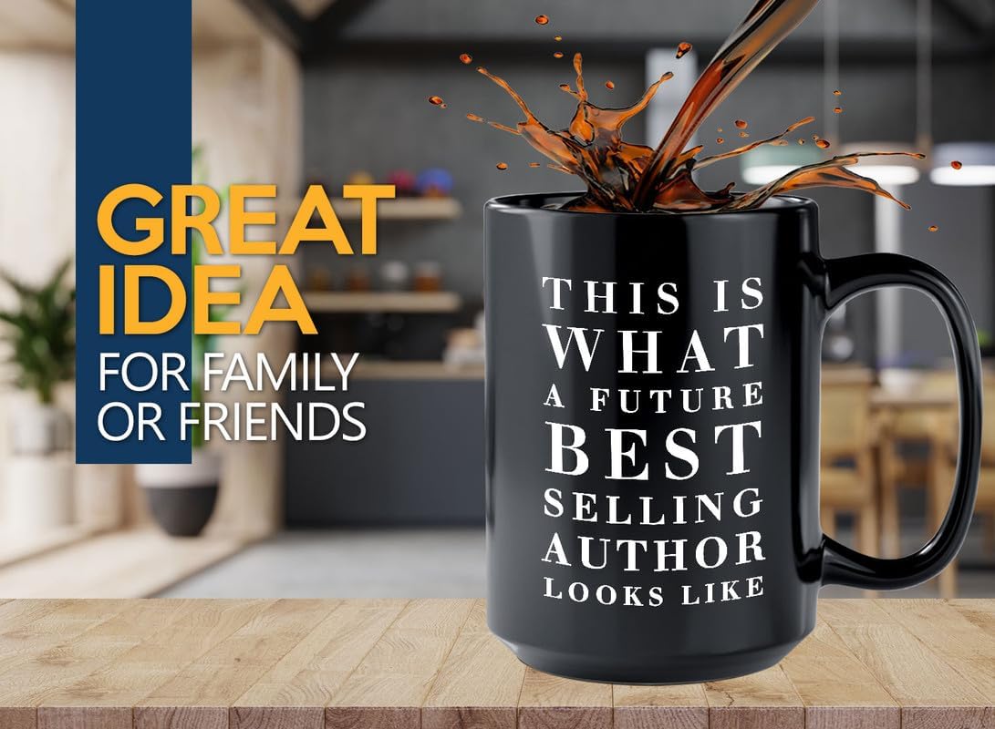 Bubble Hugs Published Author Coffee Mug 15oz Black - Future Bestselling Writer Gift - Book Writer Gifts for Future Authors