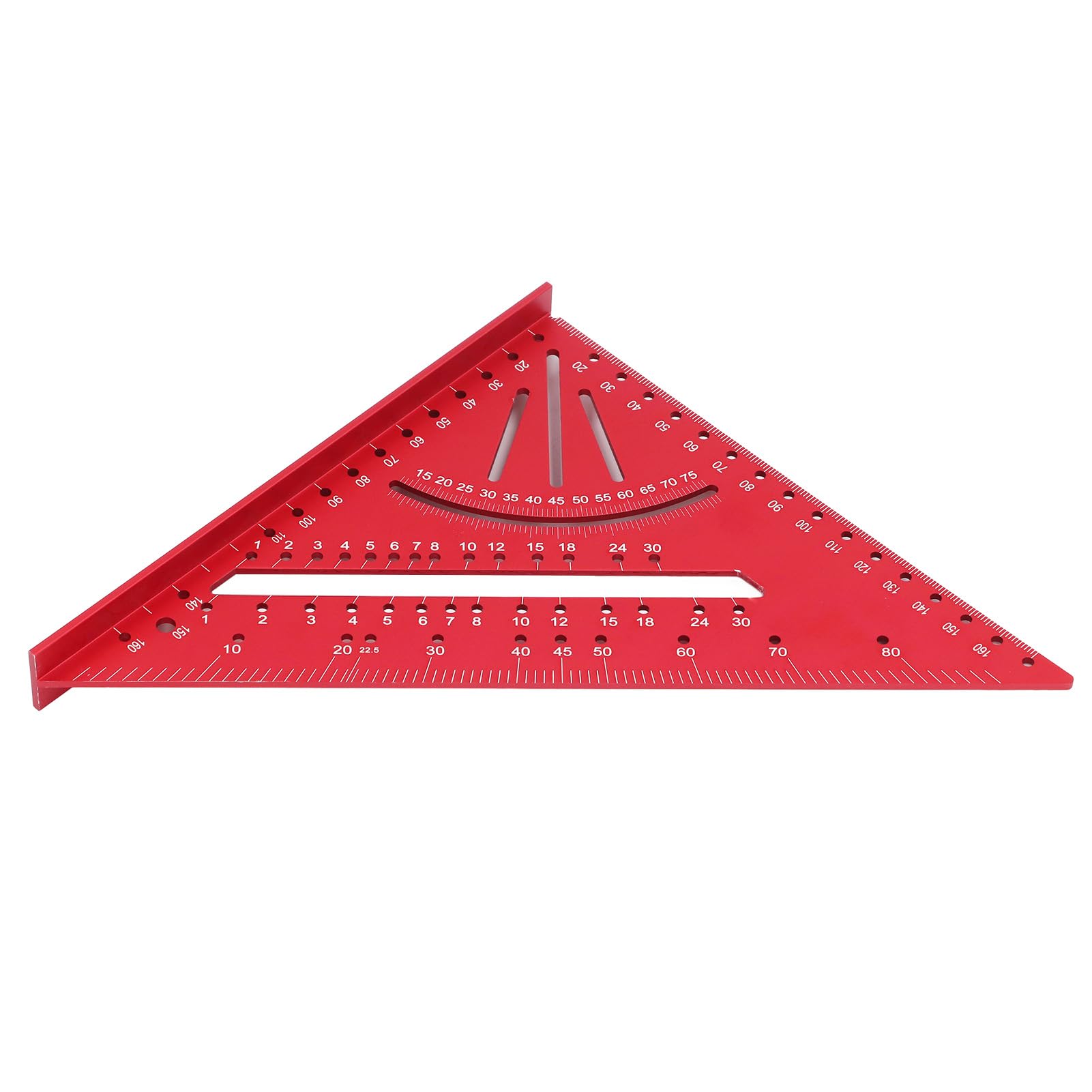 Righello Triangolare in Alluminio, Robusto, con Scale incise Precise a 30°, 45° e 60°, Strumento di misurazione ad Angolo retto metrico.