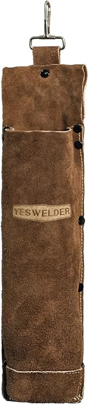 YESWELDER Flame Retardant cowhide leather welding rod holder | Thickened electrodes rod bag Wearable Welding Electrode Storage Can