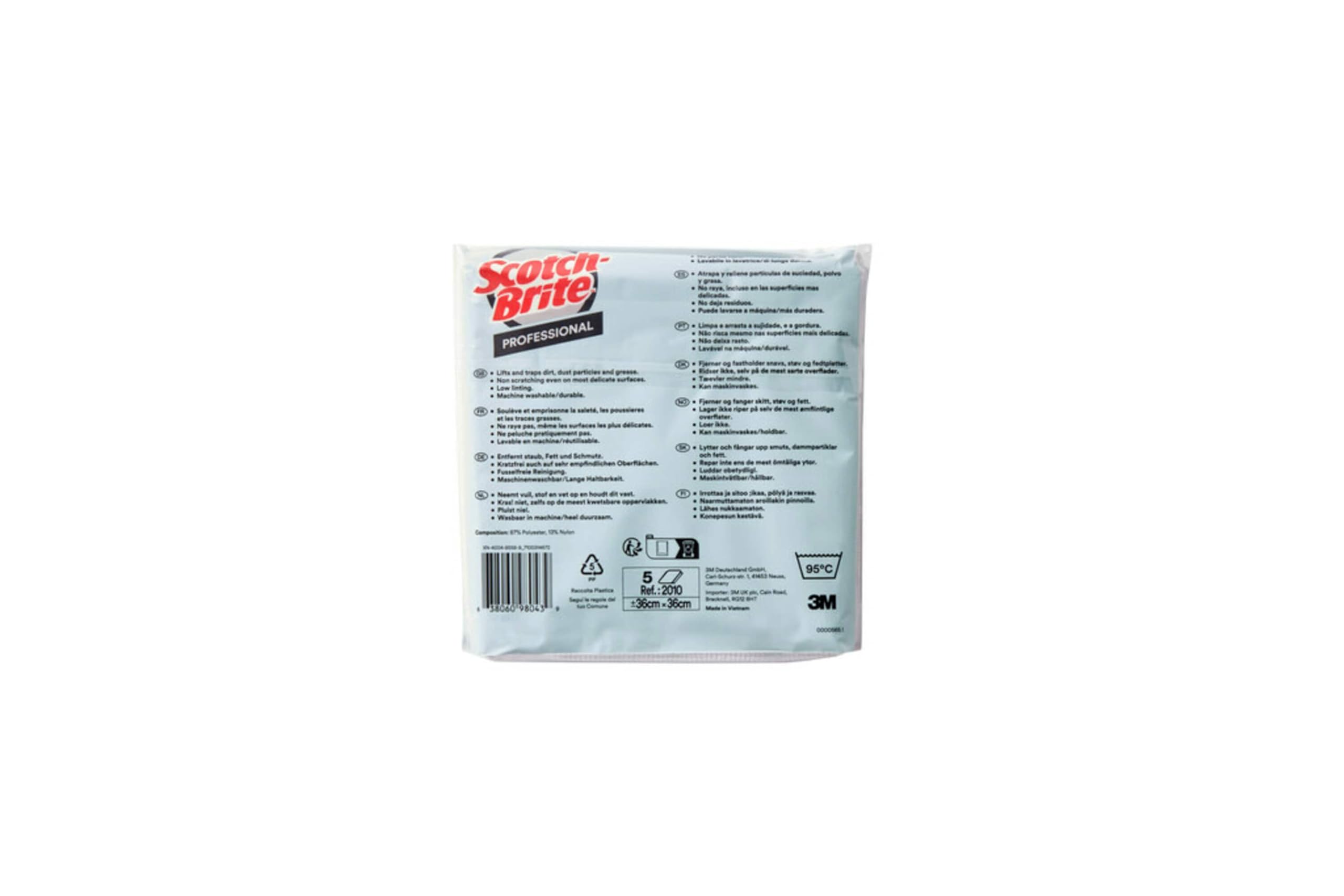 Scotch-Brite Lingettes Microfibre Haute Performance 2010, Vert, 360 mm x 360 mm