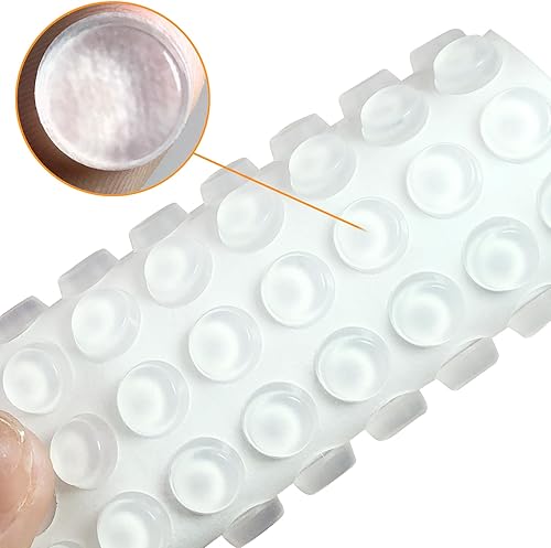 192 piezas de parachoques autoadhesivos transparentes para puerta de gabinete, solución cilíndrica de ruido fuerte y sin daños ni arañazos para