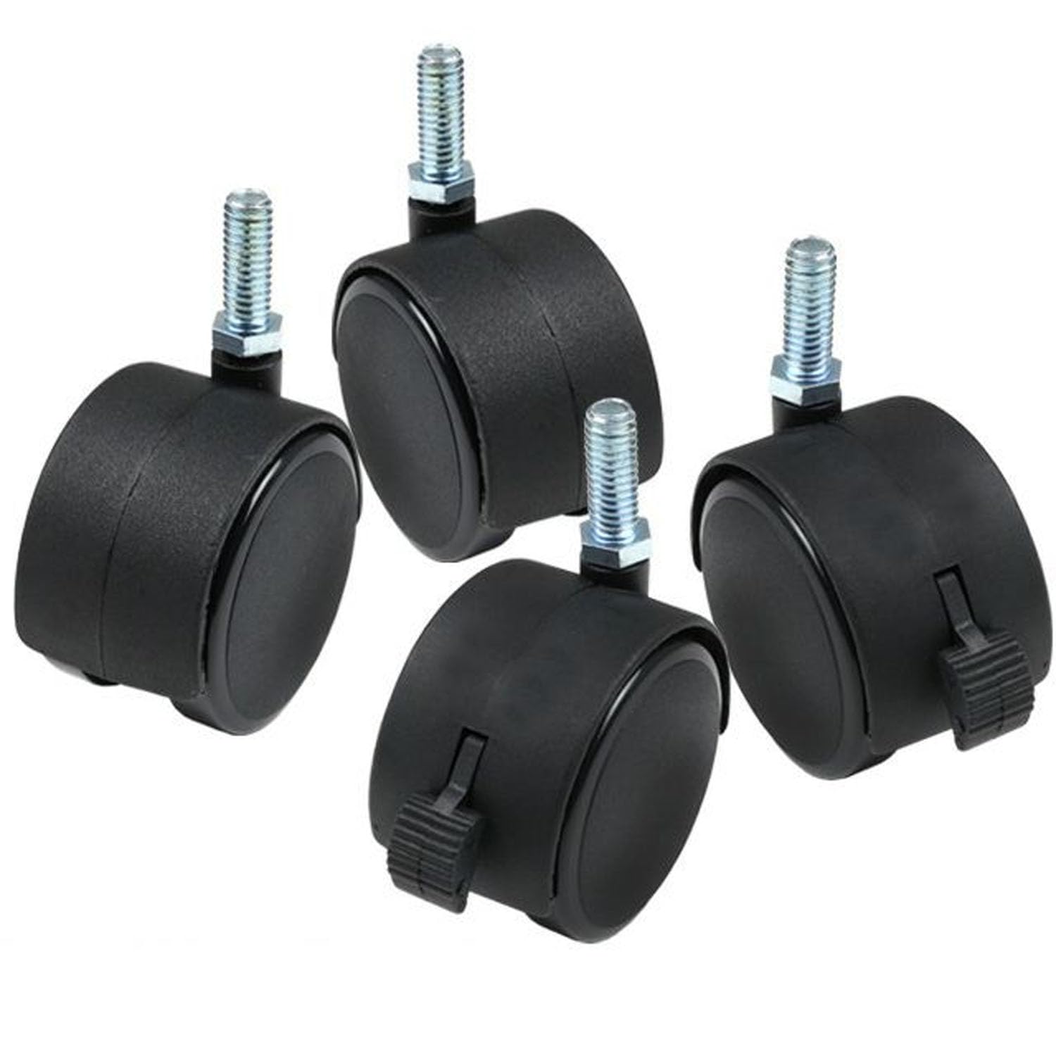 ドウシシャ ルミナスキャスター ポール径25mm用 ブラック 4個セット(ロック付き×2/なし×2) IHL-CS4PBK ルミナスノワール キャスター静止時耐荷重150kg 走行時 50kg ラックの移動が楽に