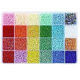 LEECOON Size 8/0 Seed Beads 24 Colors About 7800pcs in Box, 3mm Seed Beads for Making Jewelry Bracelet Earing Necklace