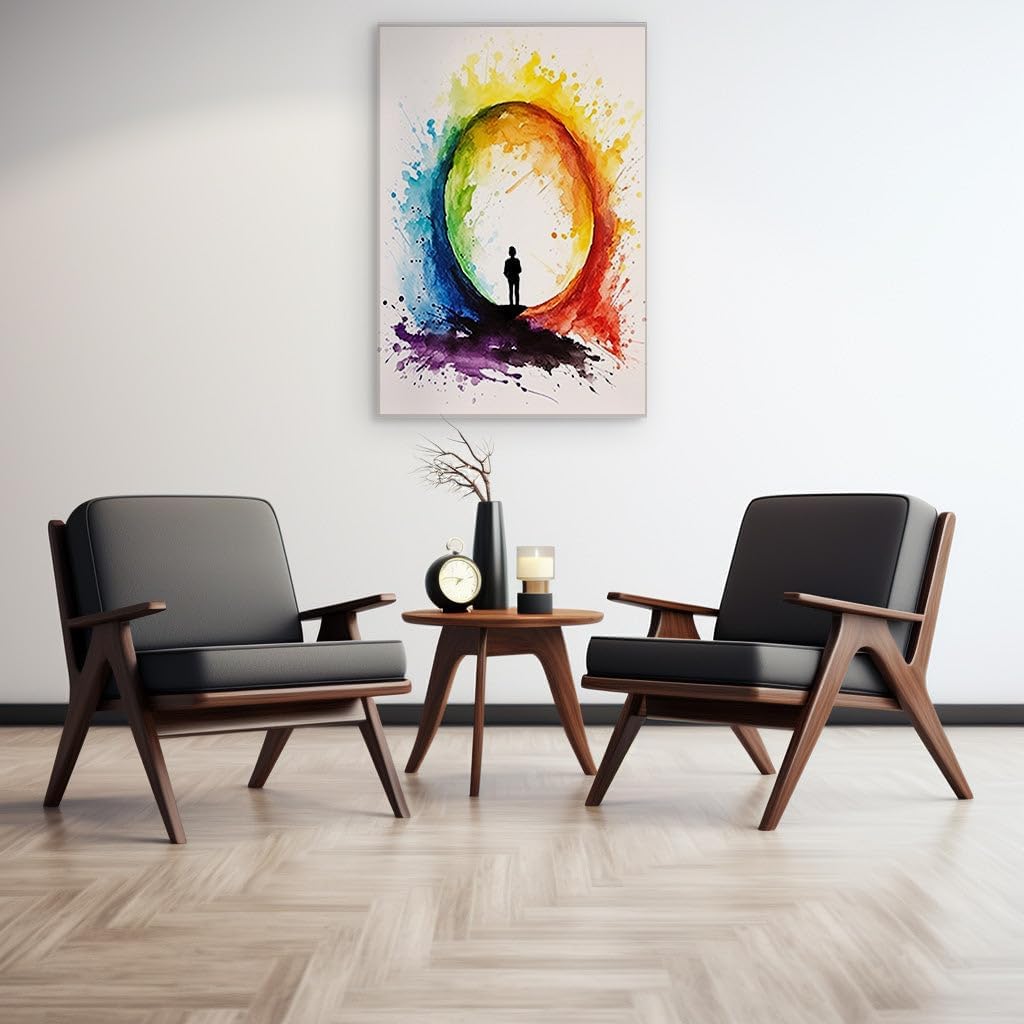 Canvas for Living room. Personified Spectrum � A Journey into Abstract Radiance, 27 x 18 inch Canvas Wall Art - Contemporary Masterpieces - Modern Home Decor - 69x46 cm (27x18 inch)