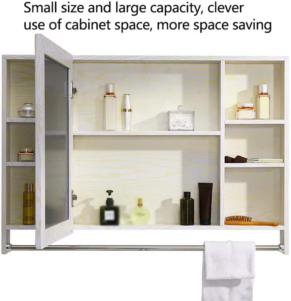 Medicine Cabinets Bathroom Mirror Cabinet, Wall-Mounted Space Aluminum Storage Organizer, Waterproof Vanity Mirror Box for Bathroom, Kitchen, Bedroom Decoration, 20240130