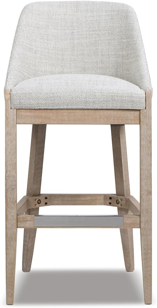 Jennifer Taylor Home Newport 30.5" Coastal Curved Back Upholstered Barstool