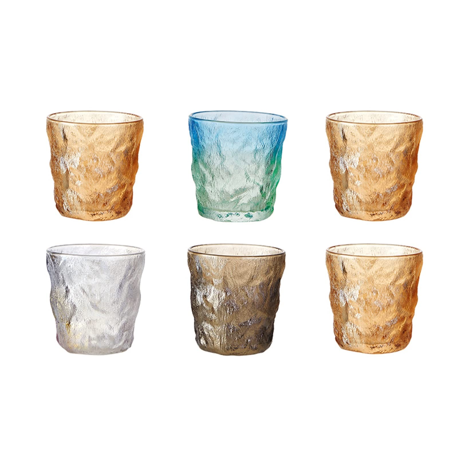 Taza de vidrio reutilizable de 6 piezas juego de vasos de cristal para cerveza y whisky