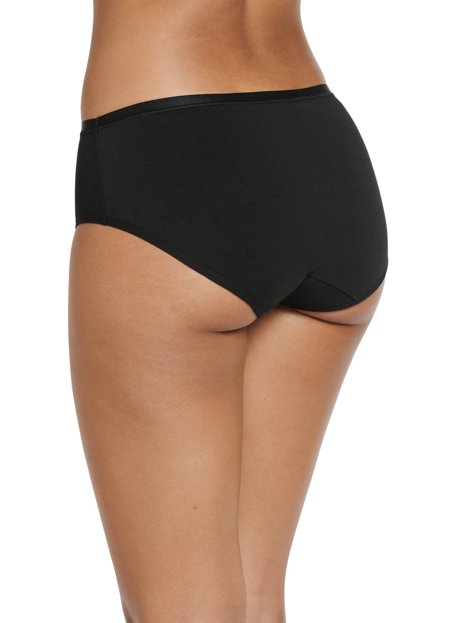 Jockey Women's Underwear Worry Free Cotton Stretch Heavy Absorbency Full Coverage Hipster, Black, L