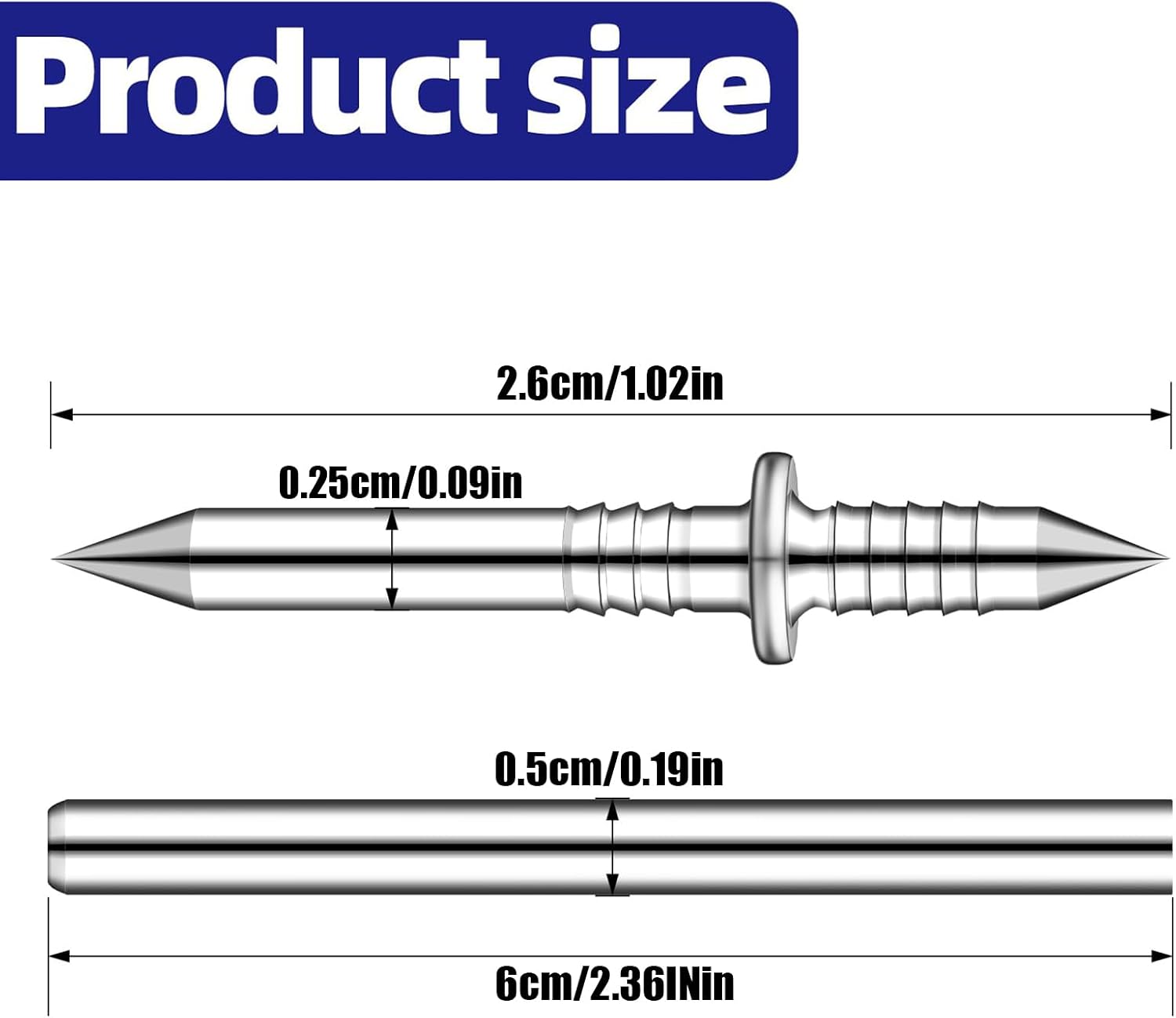 Double Sided Nails for Trim 100-Pieces Concealed Seamless Fasteners