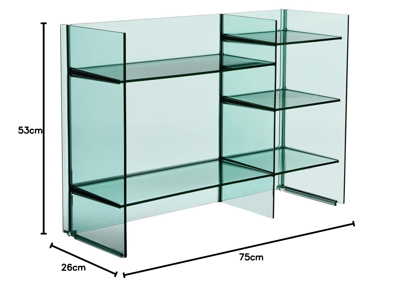 Kartell Sound-Rack Regal, Plastik, grün, 26 x 75 x 53 cm
