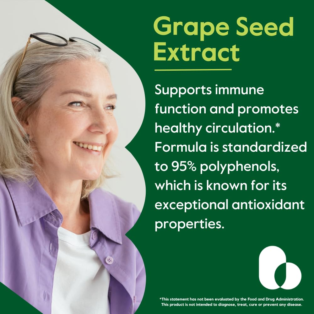 BESTVITE Grape Seed Standardized Extract 500mg (120 Veg Caps) - No Fillers — Amazon image 2