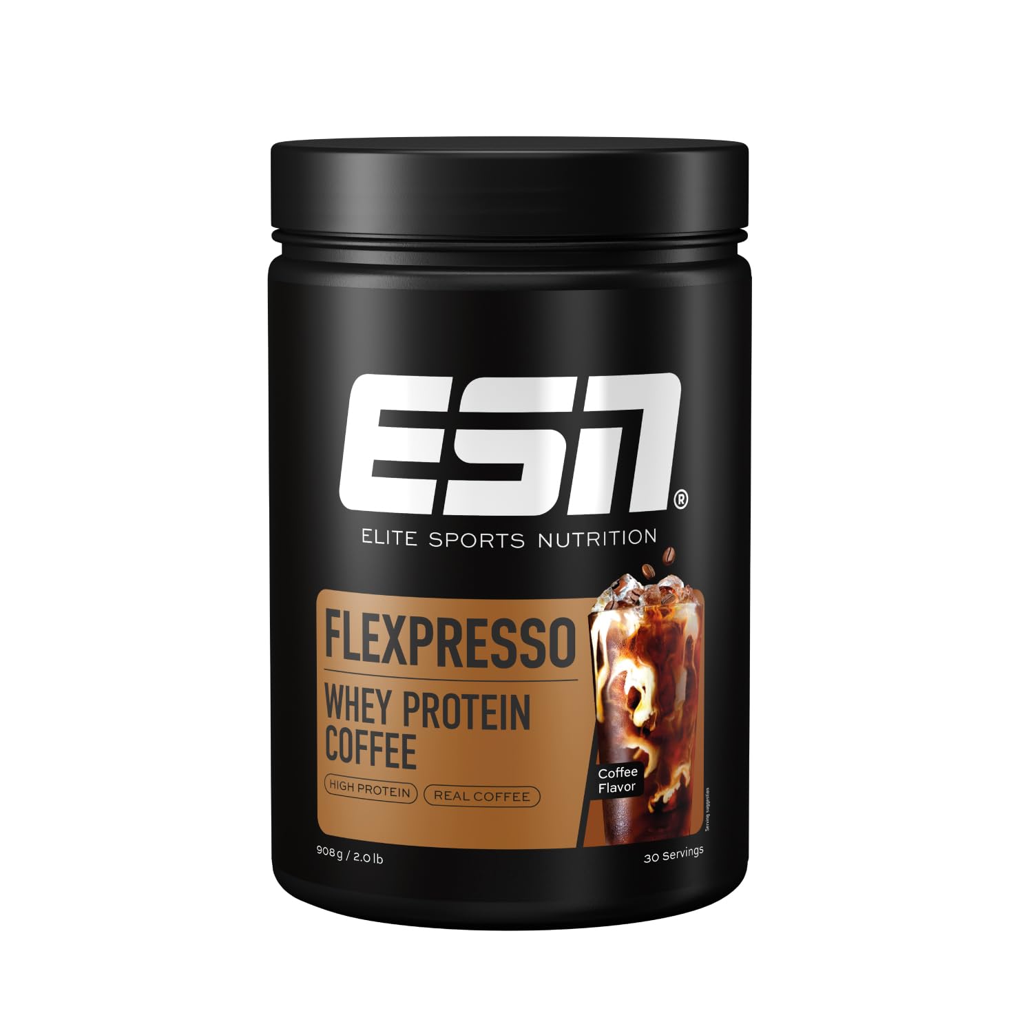 ESN Flexpresso Café Proteico, Café, 908 g | Café proteico cremoso con hasta 22 g de proteínas por porción - made in Germany