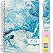HARDCOVER Calendar Year 2019 Planner: (November 2018 Through December 2019) 5.5"x8" Daily Weekly Monthly Planner Yearly Agenda. Bonus Bookmark, Pocket Folder and Sticky Note Set (Blue Marble)