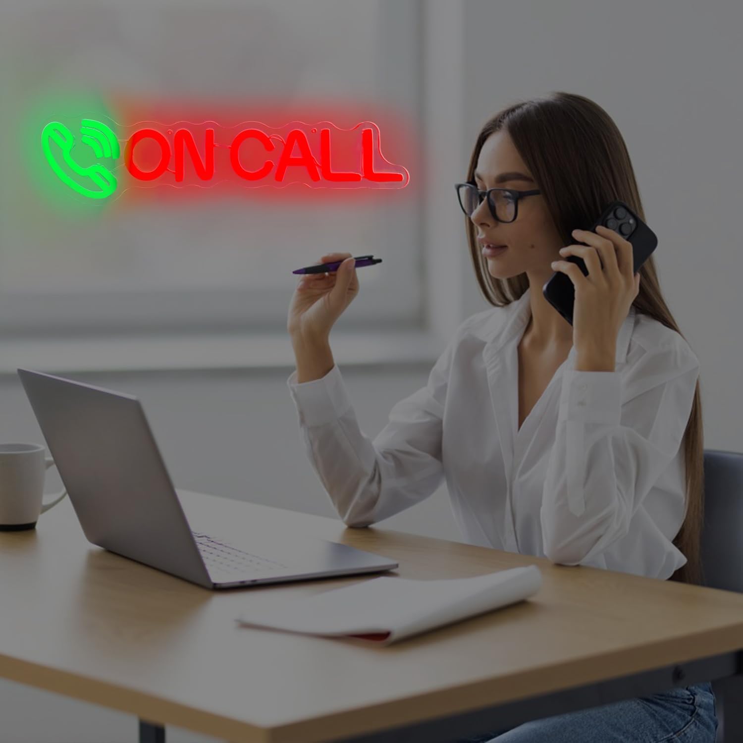 On Call Neon Sign Dimmable Do Not Disturb Light for Wall Decor Busy Neon Sign LED On Call Light Indicator for Office, Game Room, Meeting - Image 2