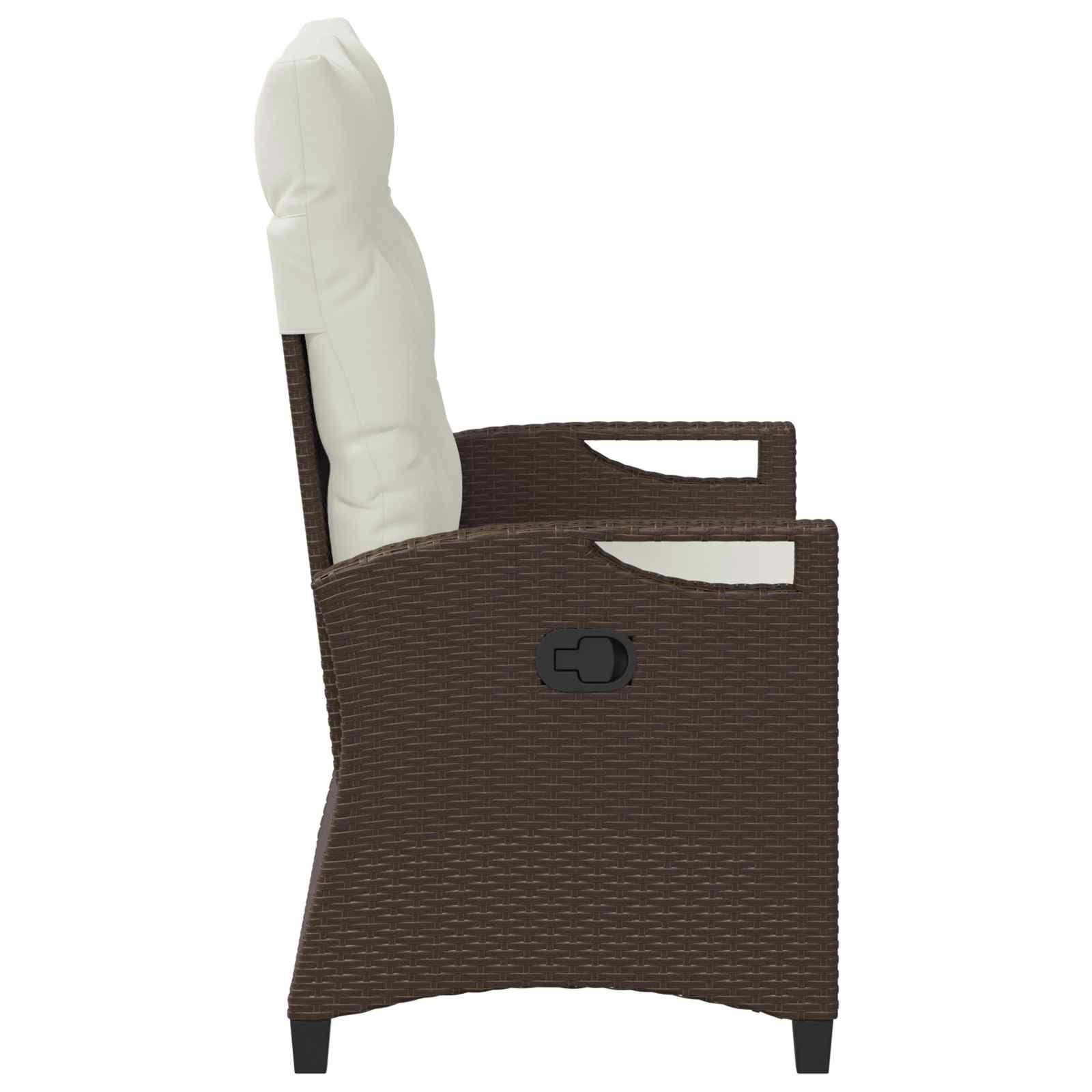 Banco de jardín reclinable de 105 x 60 x 112 cm, respaldo ajustable, acero y poliéster, color marrón crema, para jardín y terraza