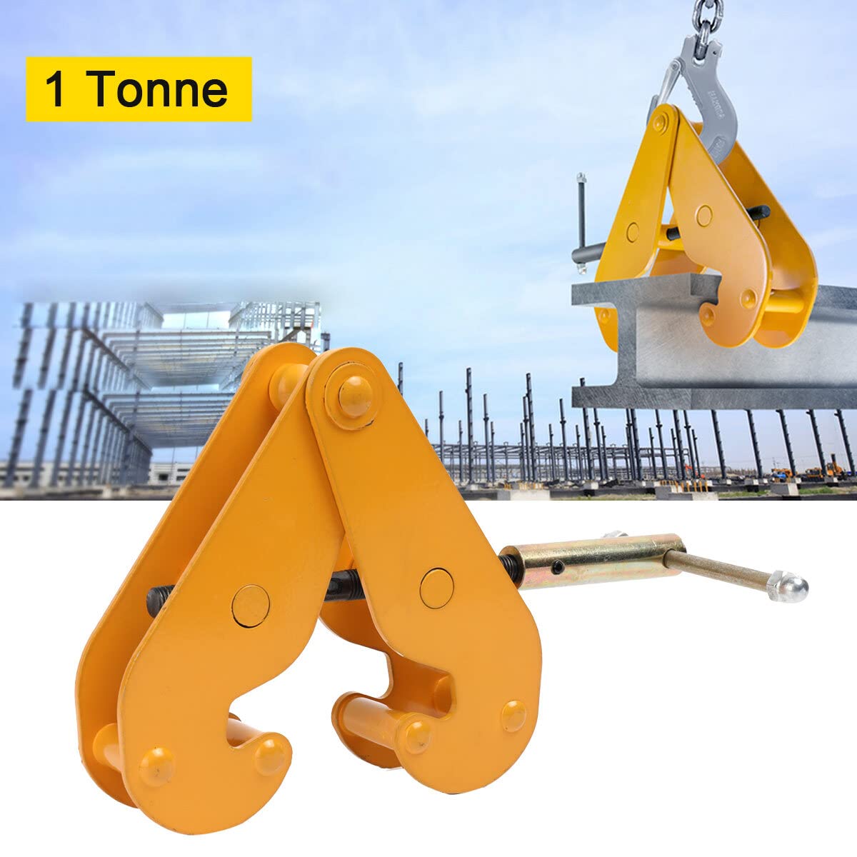 Morsetto per Sollevamento Trave, 1 Tonnellata Morsetto per Travi 75-220 mm, Morsetto Universale della Trave di Acciaio Pesante, Morsetto di Supporto Per Fabbriche Magazzini Edifici (1T)
