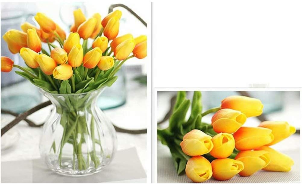 30PCS Real-Touch Tulips Artificial Fake PU Tulips Flowers for Home Wedding Party Decor
