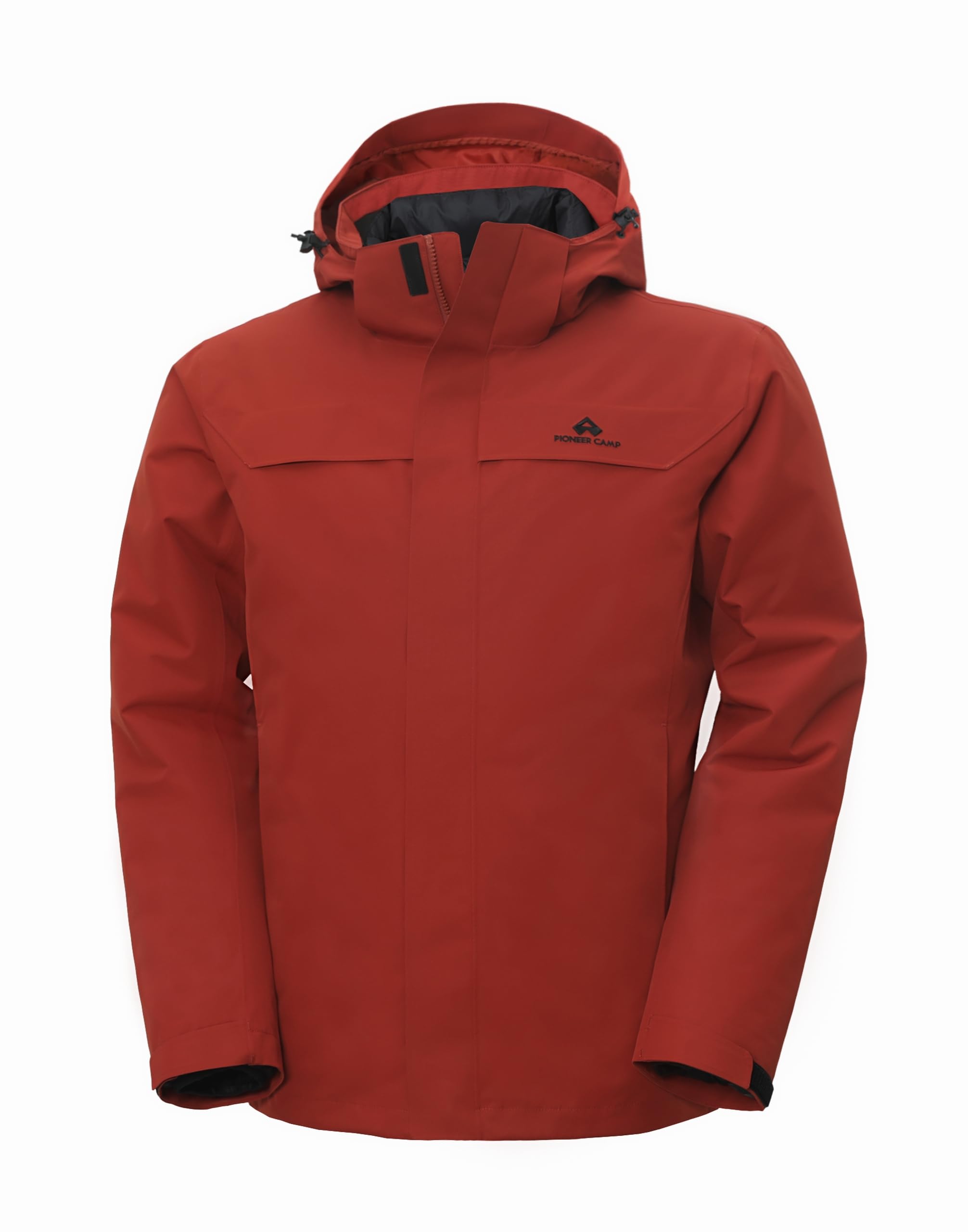 Pioneer Camp Mens 3-in-1 Ski Jacket Waterproof Windproof Winter Insulated Snow Rain Coat Hooded with Thermal Puffer Liner
