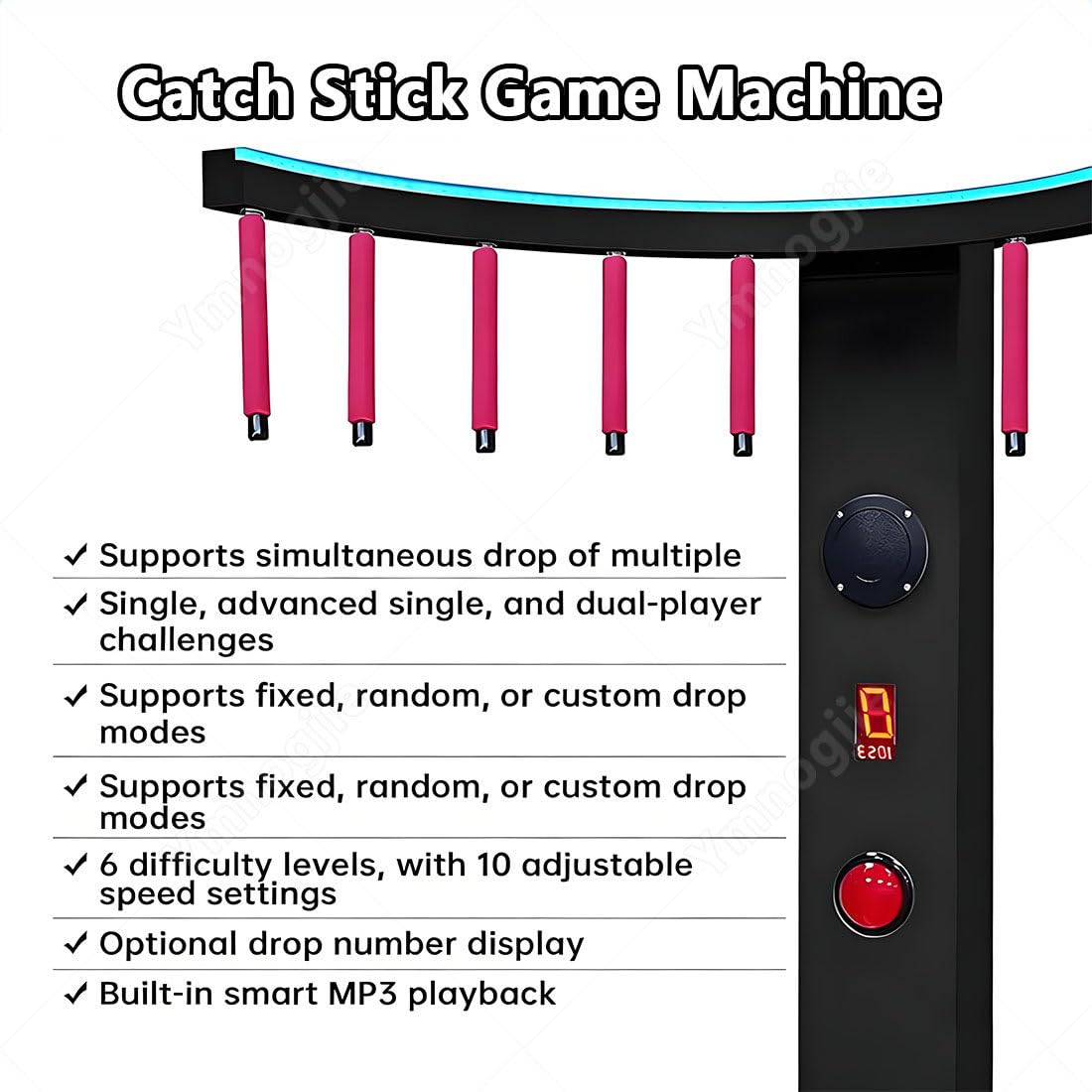 Máquina Recreativa Arcade Juego Palos para Entrenamiento Coordinación Ojo Mano Y Reflejos,Incluye Tres Modos Juego,Ideal para Fiestas,Eventos,Carnavales Y Bares