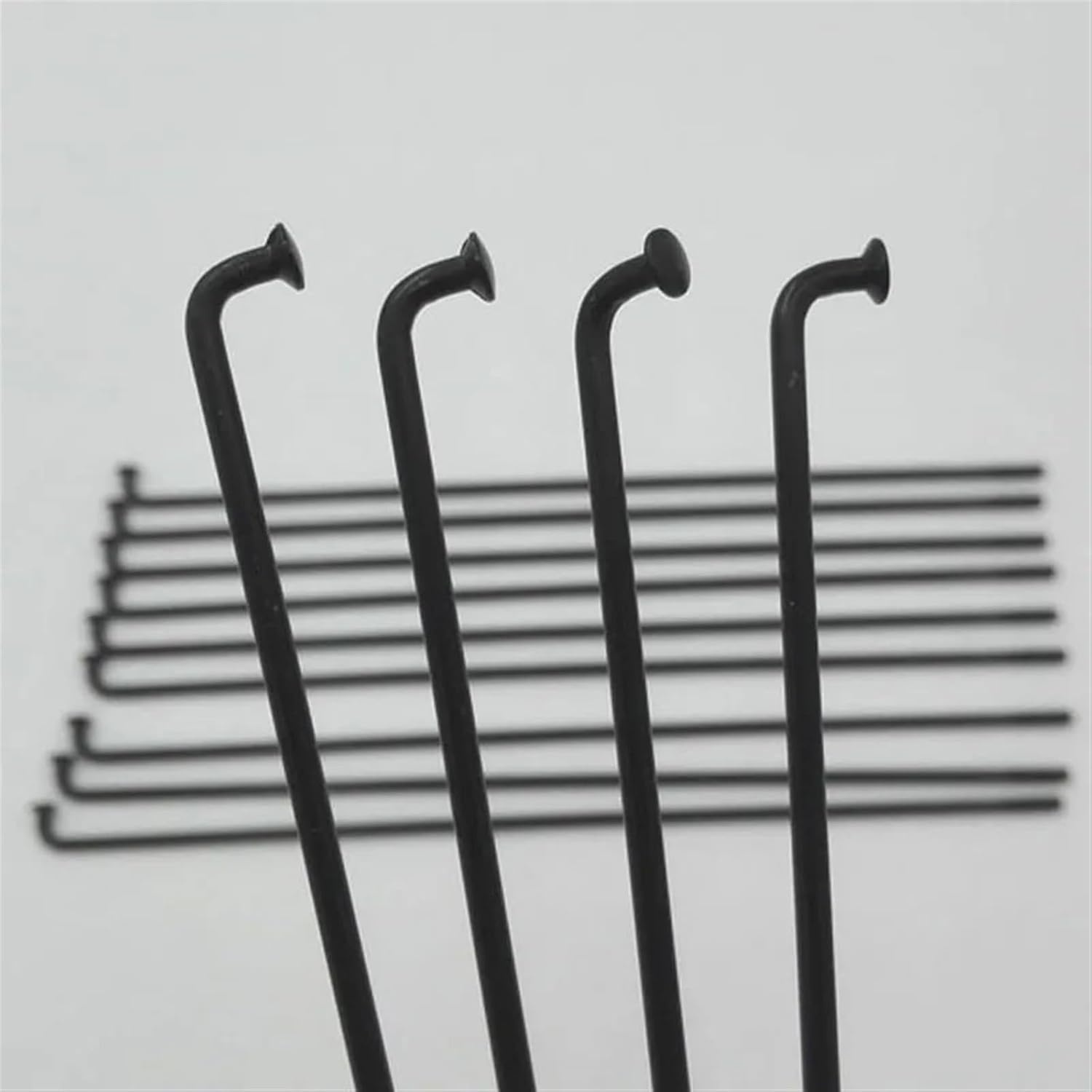 40Pcs Electric Fit for Bicycles Motor Wheel Spokes 12G Diameter 2.6mm Equal Diameter J-Bend Electrophoresis Black Color E-Bike Spokes Bike Spoke Parts