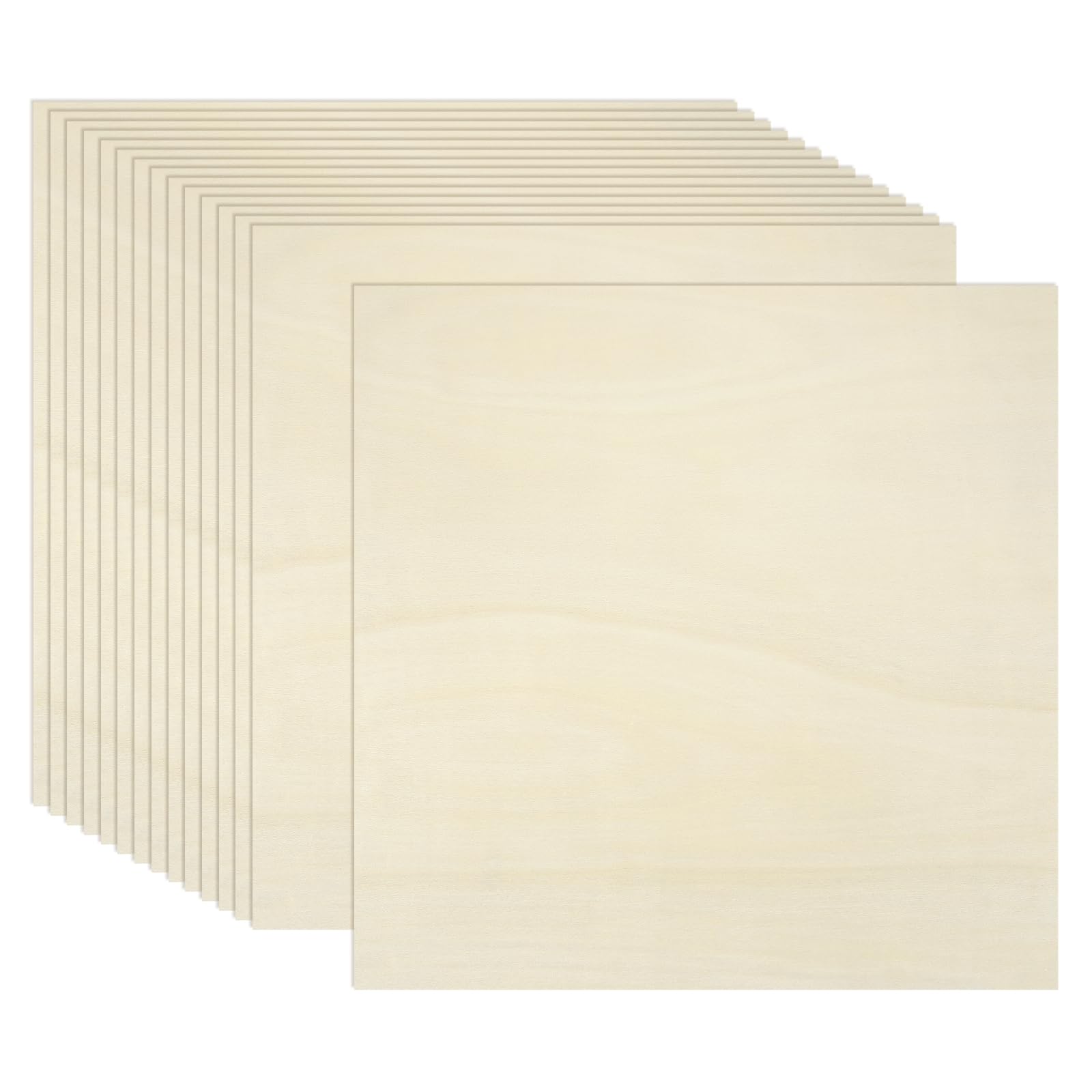 QUARKZMAN 15 Fogli Compensato 3mm, 400x400mm, Pannello Compensato di Bosso, Pannelli in Legno per Taglio Laser, fai da te, modellismo, arte e artigianato