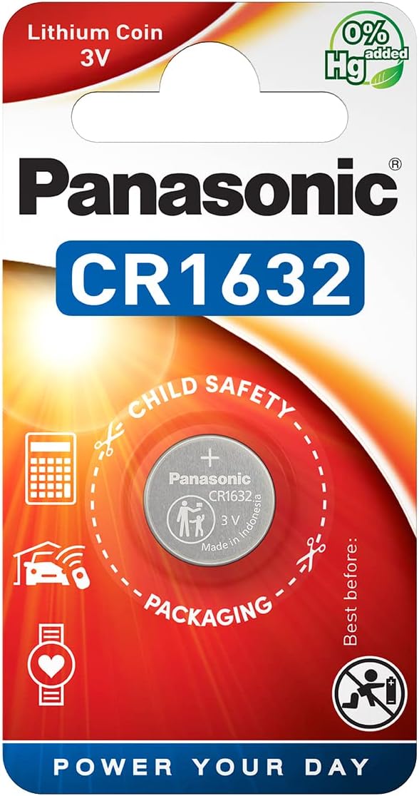 Panasonic CR1632 - 3 V Lithium battery, Pack of 1