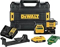 DEWALT 20V MAX 3x360 Green Laser Level Kit (DCLE34030G) - 330ft Range, 1/8" Accuracy, IP54 Durable