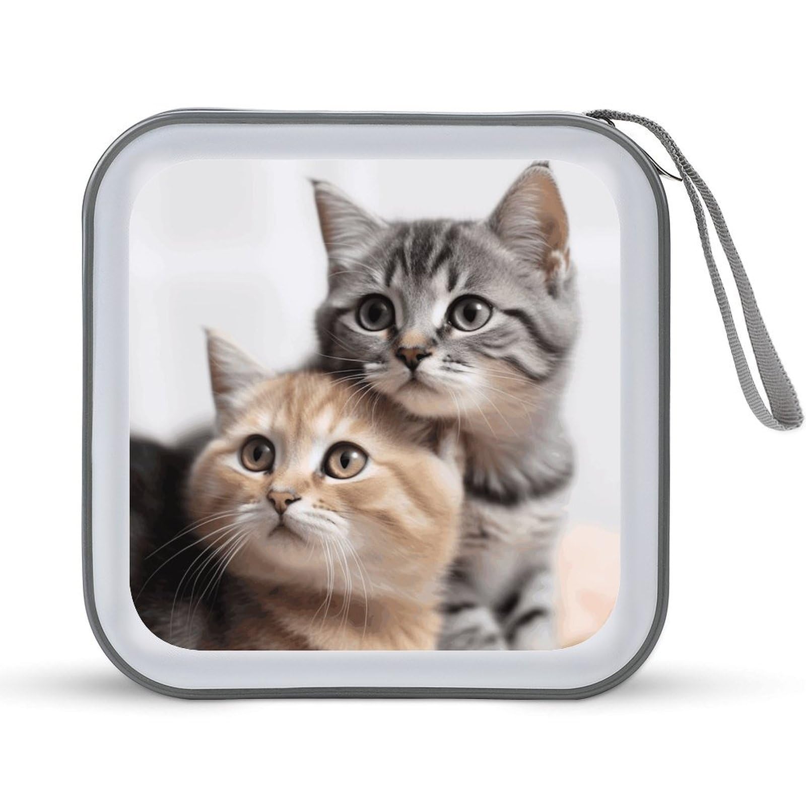 VstaDank Cats CD Case DVD Holder Storage Portable Carry Binder Holder Wallet Large Storage Disc Wallet Bag Hard Plastic DVD Disc Case Large Media Binder 40 Capacity