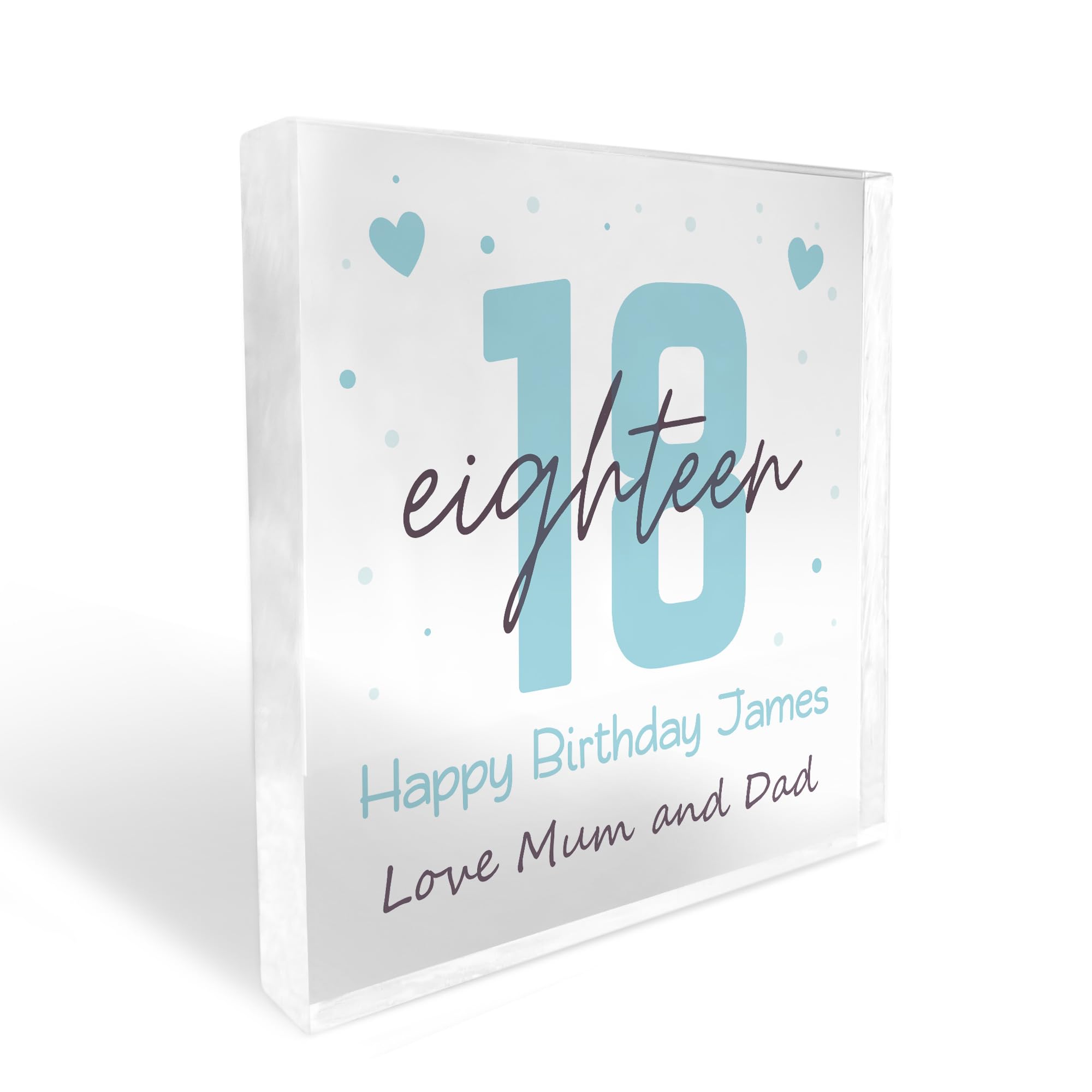 Red Ocean PERSONALISED 16th 18th 21st 30th Birthday Gifts For Son Grandson Boy Gift For Him Acrylic Block Keepsake
