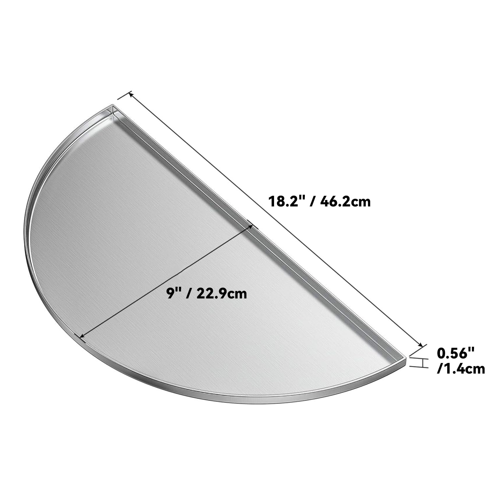 onlyfire Plaque de Cuisson Convient pour Big Green Egg, Kamado Joe Classic, Demi-Lune, BBQ Plancha en Acier Inoxydable pour Weber 57cm Barbecue Charbon, Accessoires pour Gril Kamado