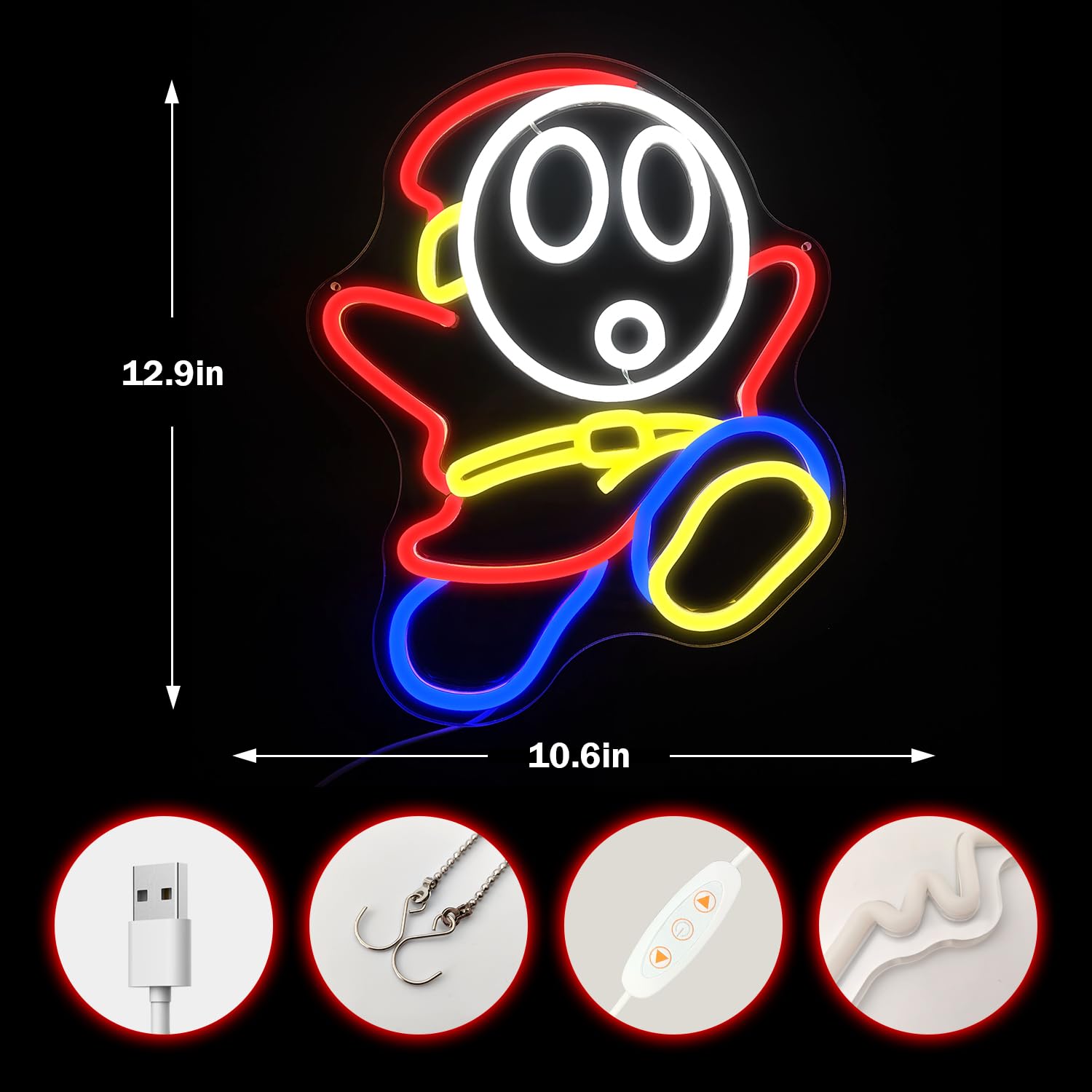 Amazon.co.jp: Shy Guy ネオンサイン 調光可能 LEDネオンサイン