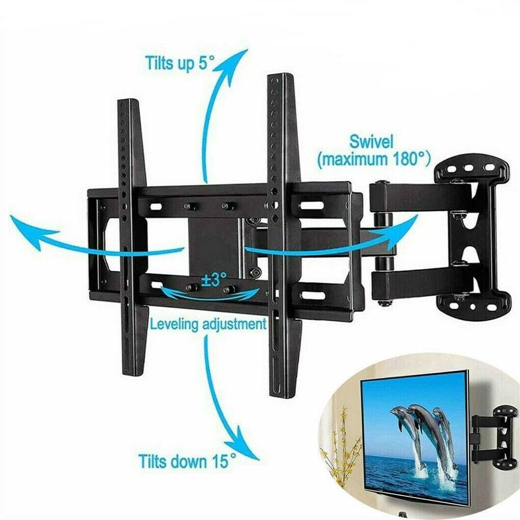 Staffa di montaggio a parete per TV a braccio lungo, inclinabile, orientabile, per TV LCD LED 4K da 26 a 55 pollici, grande capacità, 29,9 kg