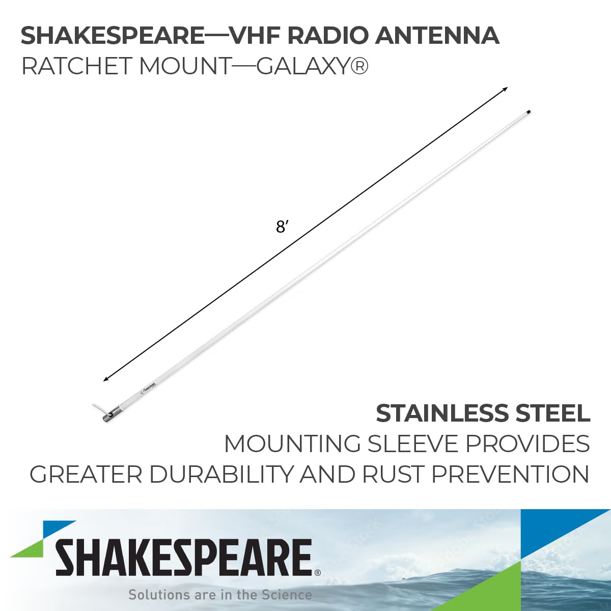 Shakespeare Antena VHF Galaxy 5225XT, 8 pies