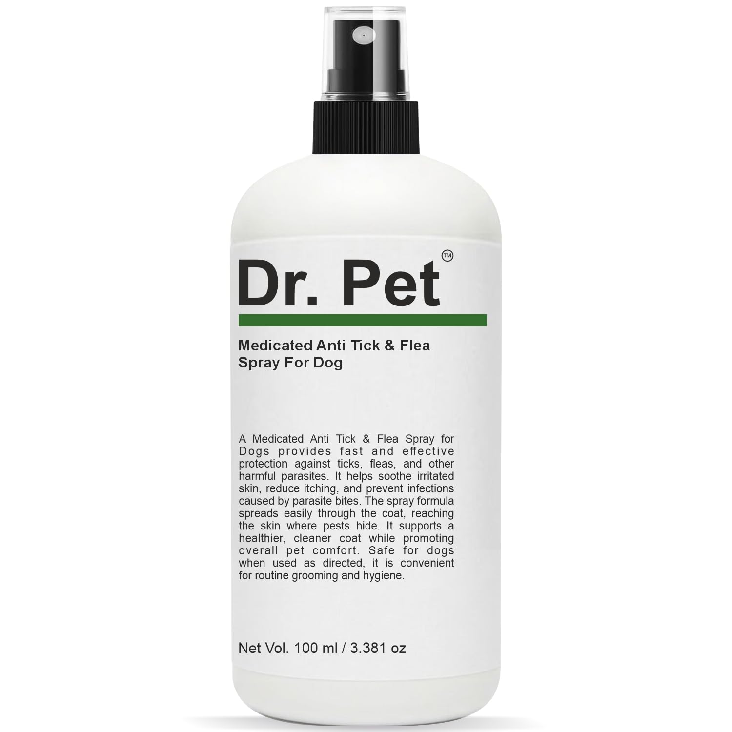 Dr. Pet Medicated Anti Tick & Flea, Flea Egg Spray for Dogs & Puppies | 3× Fast-Acting, Long-Lasting, Guaranteed Results