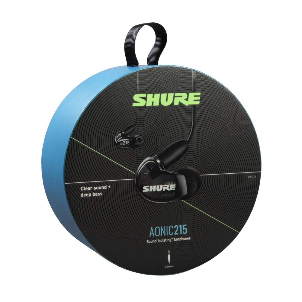 Shure AONIC 215 Écouteurs Isolants du Son Filaire, Pilote Unique, Ajustement Intra-Auriculaire, Compatible avec les Appareils Apple et Android - Noir