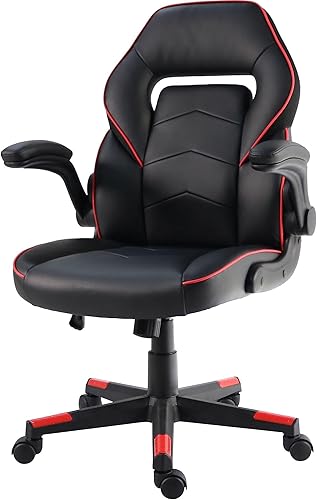 Miniatura 4 de SpawnSafe - Silla para videojuegos, altura ajustable, reposabrazos abatibles, giro de 360, negrorojo