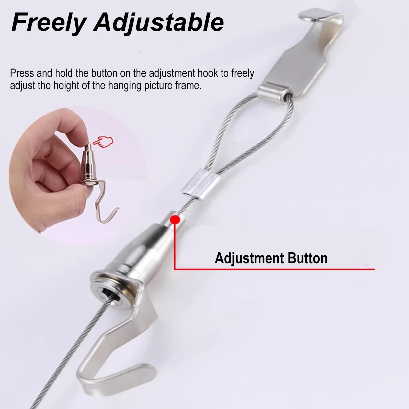 Kit de riel para Colgar Cuadros Colgar Cuadros con Cable Y Gancho, Rieles de Pared Discretos Y Resistentes, Y Kit para Colgar Arte en El La Oficina(Small L-Shaped Track,Rope 3m/118.1in)