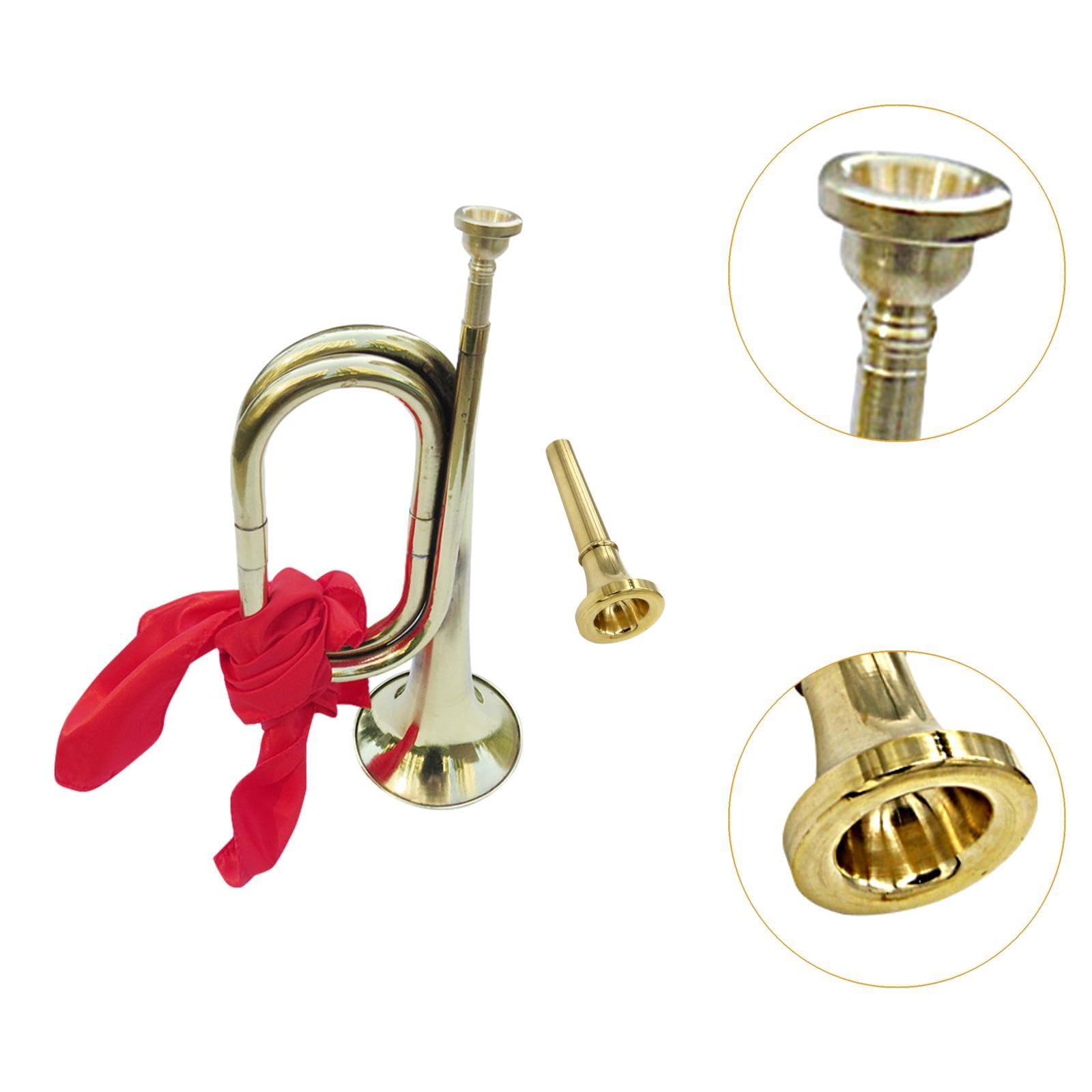 Baoblaze Trompeta para exploración, instrumento musical, mini instrumento de viento metal, para principiantes, banda escolar, estudiantes y