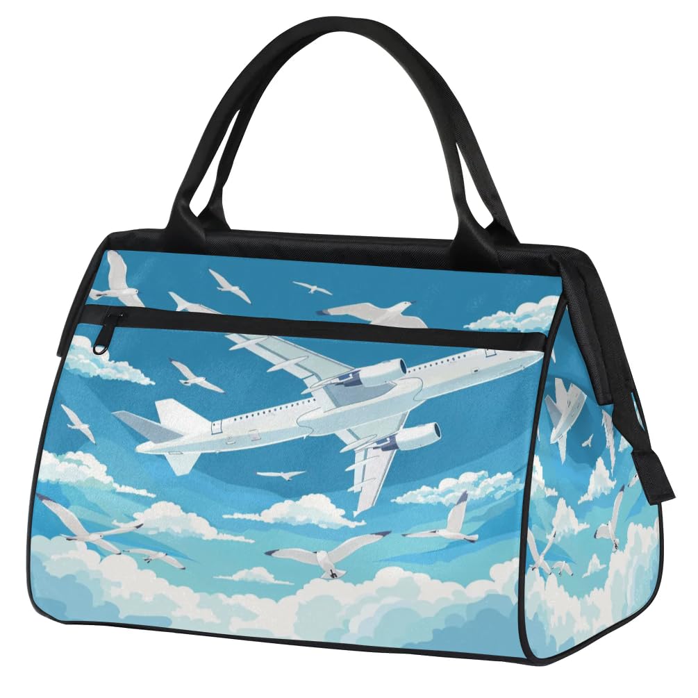 Reisetasche im Flugzeug, Möwe, für Damen, Herren, Kinder, Jungen, Mädchen, Wochenende, Übernachtung, 24 l, Reisetasche, Kabinentasche für Sport, Fitnessstudio, Yoga, farbe, Big, Taschen-Organizer
