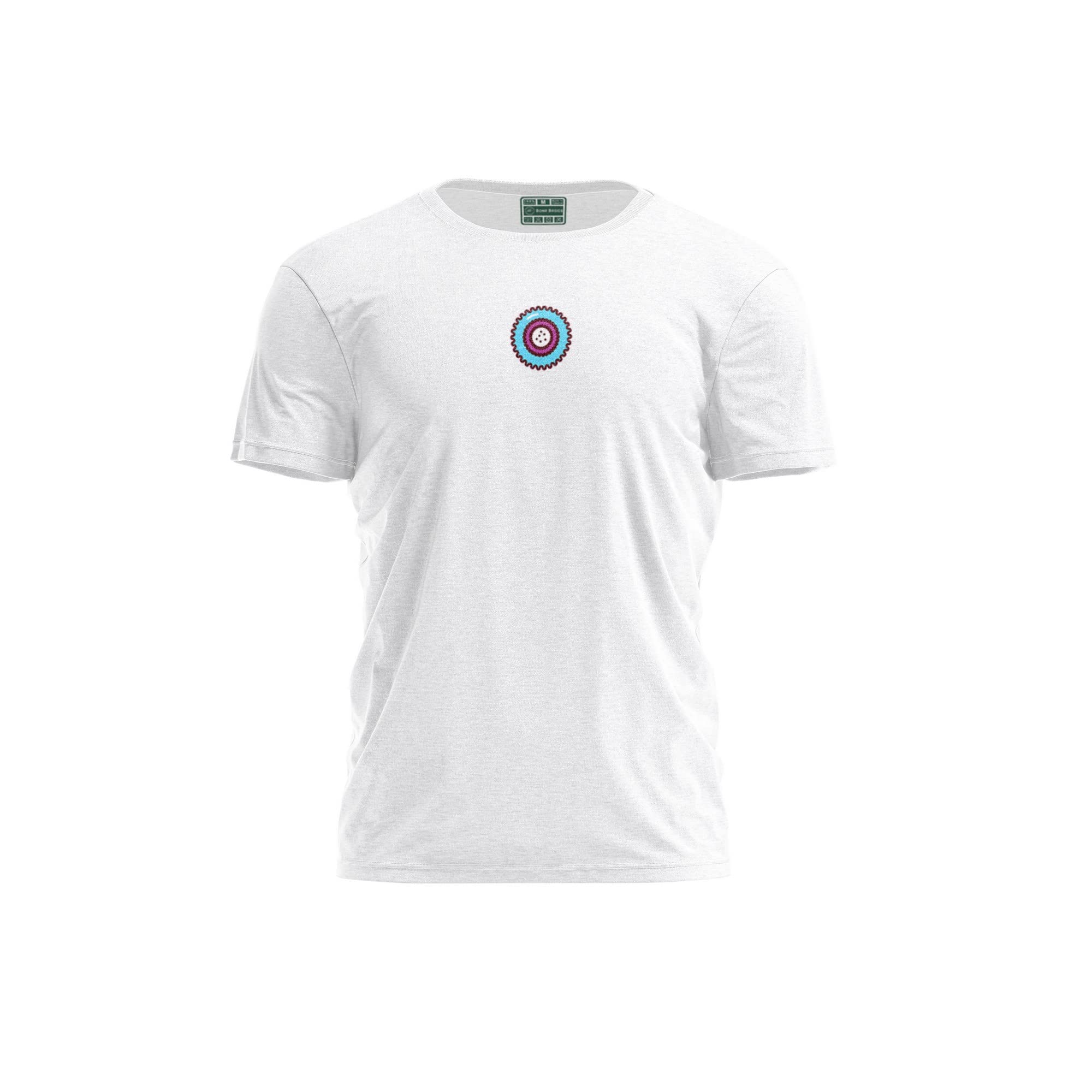 Bona Basics, Digitally Printed, Men's Basic T-Shirt,%100 Cotton, White, Casual, Men's Tops, Size: M