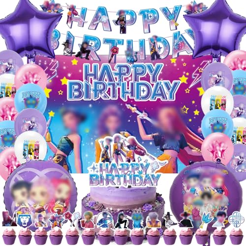 MODEQQ 42 Pezzi Huntrs Kit Compleanno Decorazioni, Kit Palloncini Decorazioni per Festa di Compleanno (B)