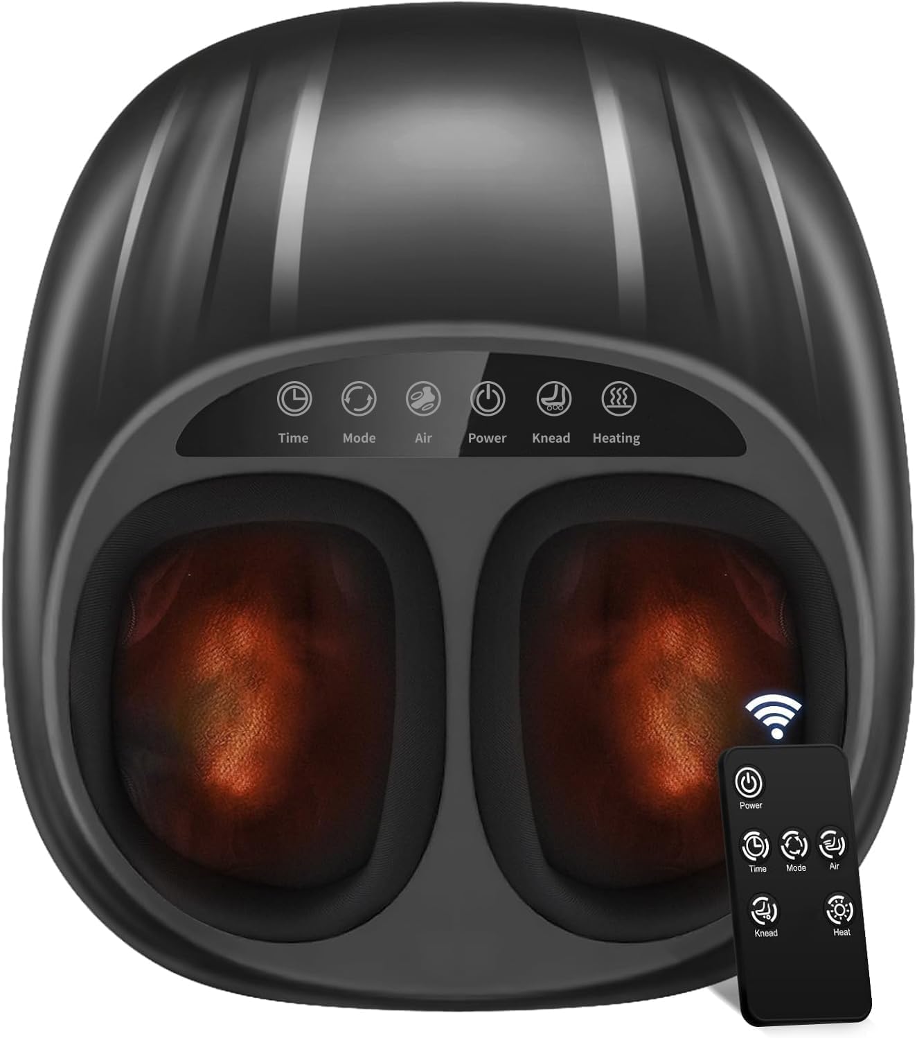 WERTYI Shiatsu Foot Massager, Foot Massager with Heat, Remote Control, Multiple Massage Modes & Adjustable Intensity, Women Size 12, Black/ZL7