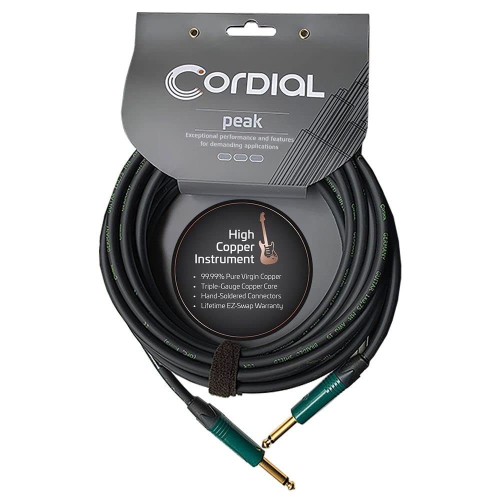 Cordial – Cavo Strumento Musicale 6 m, Jack TS Maschio/Jack TS Maschio, Connettori NEUTRIK Placcati Oro, Guaina PVC, Schermatura Doppia (CRI 6 PP)