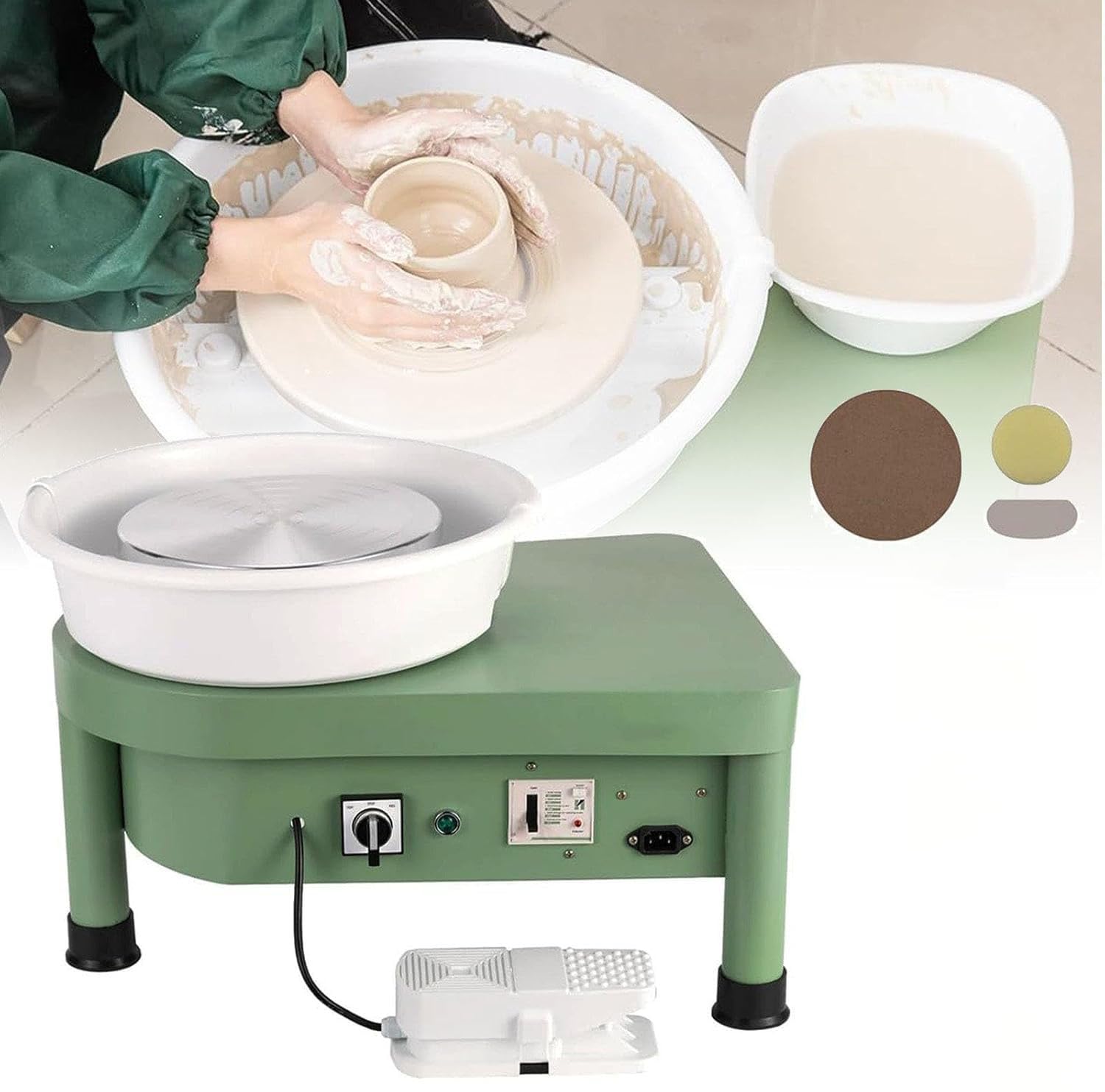 Electric Pottery Wheel,Ceramic Forming Machine,Detachable Basin,for Pottery Training School,Pottery Studio,Home DIY