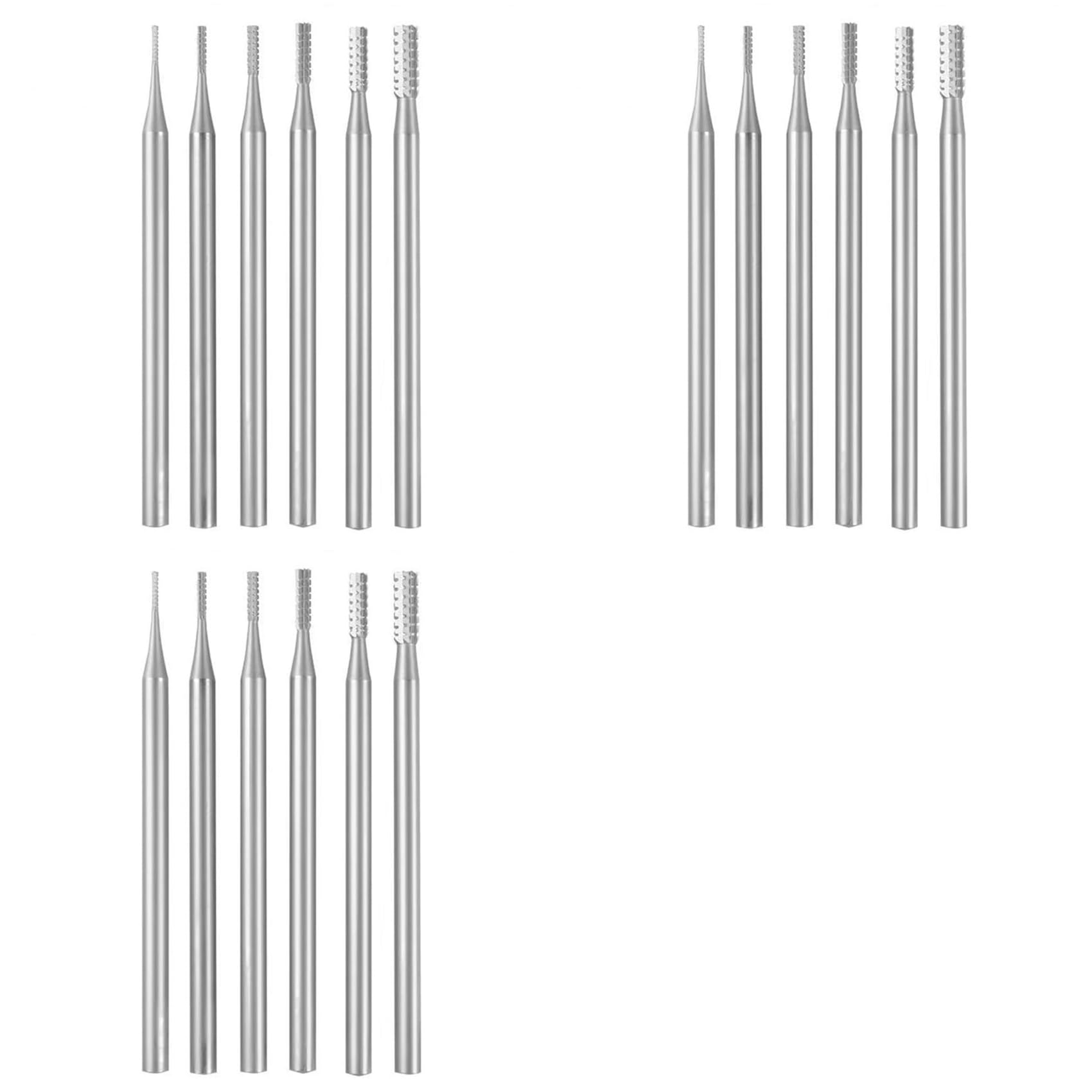 Jnchdghwa Silver 18Pcs Cylinder Shape Jewelry Burr - 3/32Inch Shank Cylindrical -Cut Burs Lapidary Setting Tools