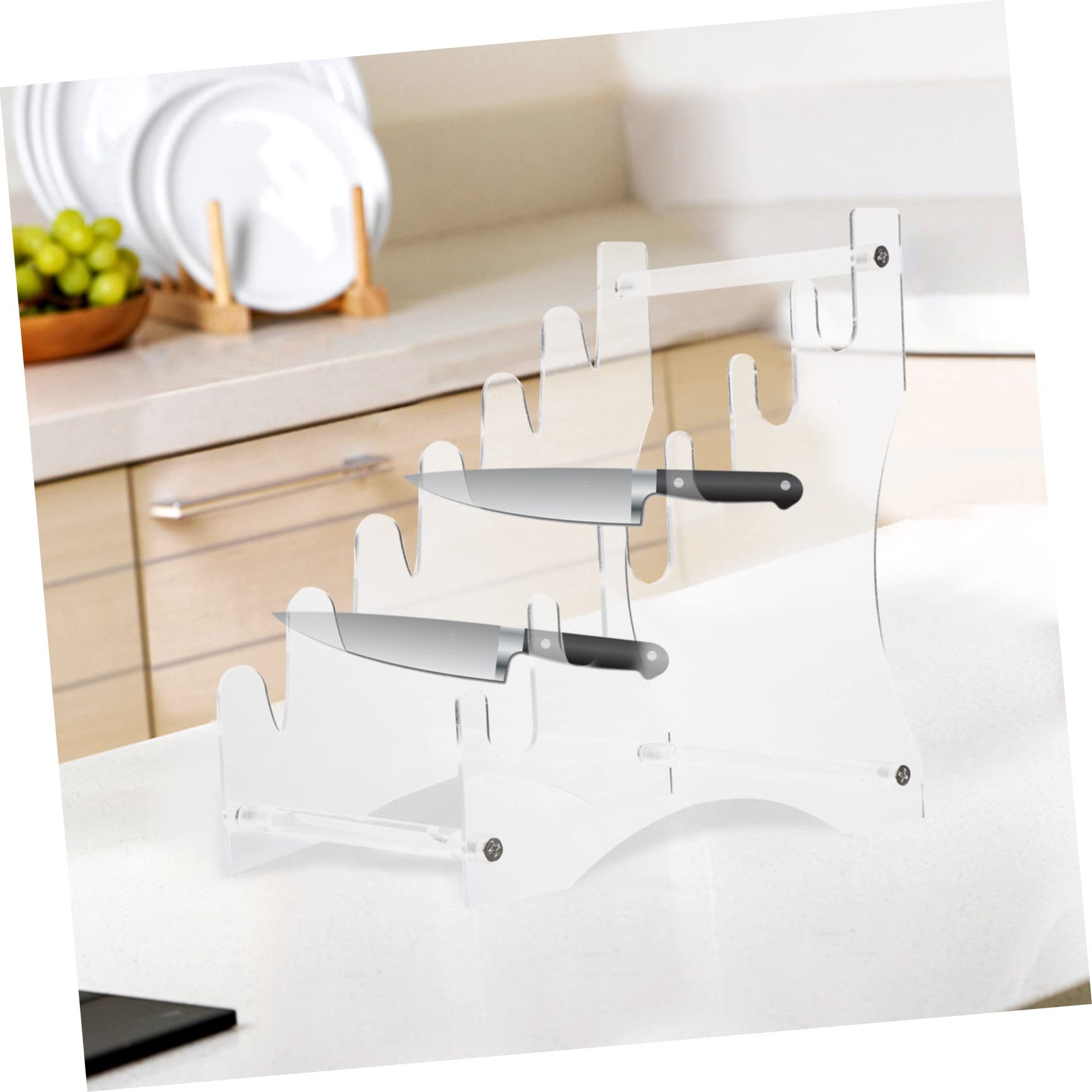 OUNONA 1 set Transparent Acrylic Cutter Storage Rack Removable Kitchen Cutter Holder for Fast Drying and Easy Access Cutlery Organizer for Efficient Kitchen Storage