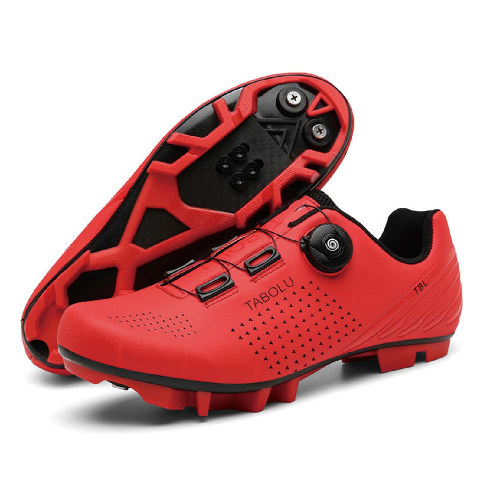 JiuQing Męskie buty do roweru górskiego z korkami SPD, 2 śruby, buty rowerowe MTB