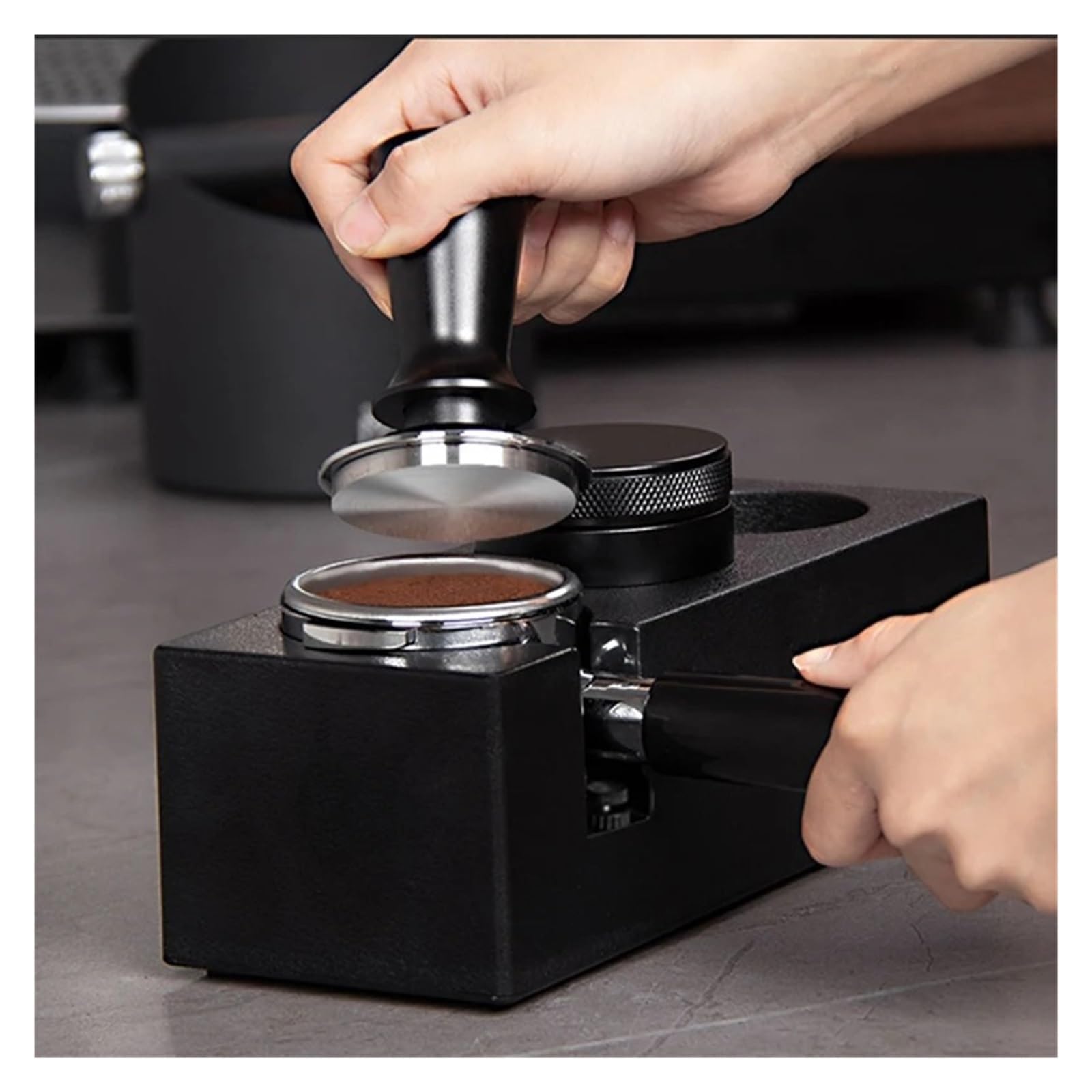 Kaffeetamper, 30 Lbs konstanter Druck, 57mm 57.5mm | Edelstahl, flache Basis, Kaffeezubehör(57mm,Light Yellow)