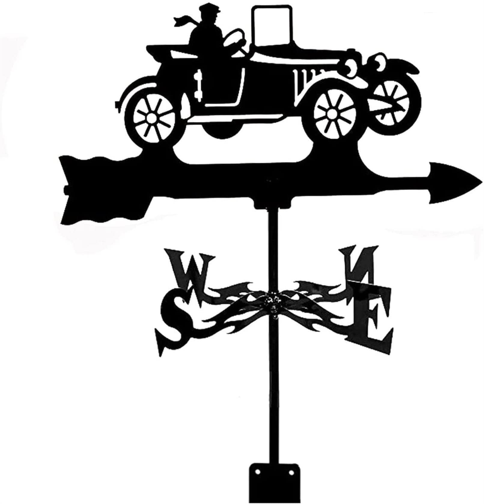 TAXXII Simple and Strong Rooftop Weathervane Wind Vane Steel Roof Measuring Tools Weather Metal Ornament Vane.