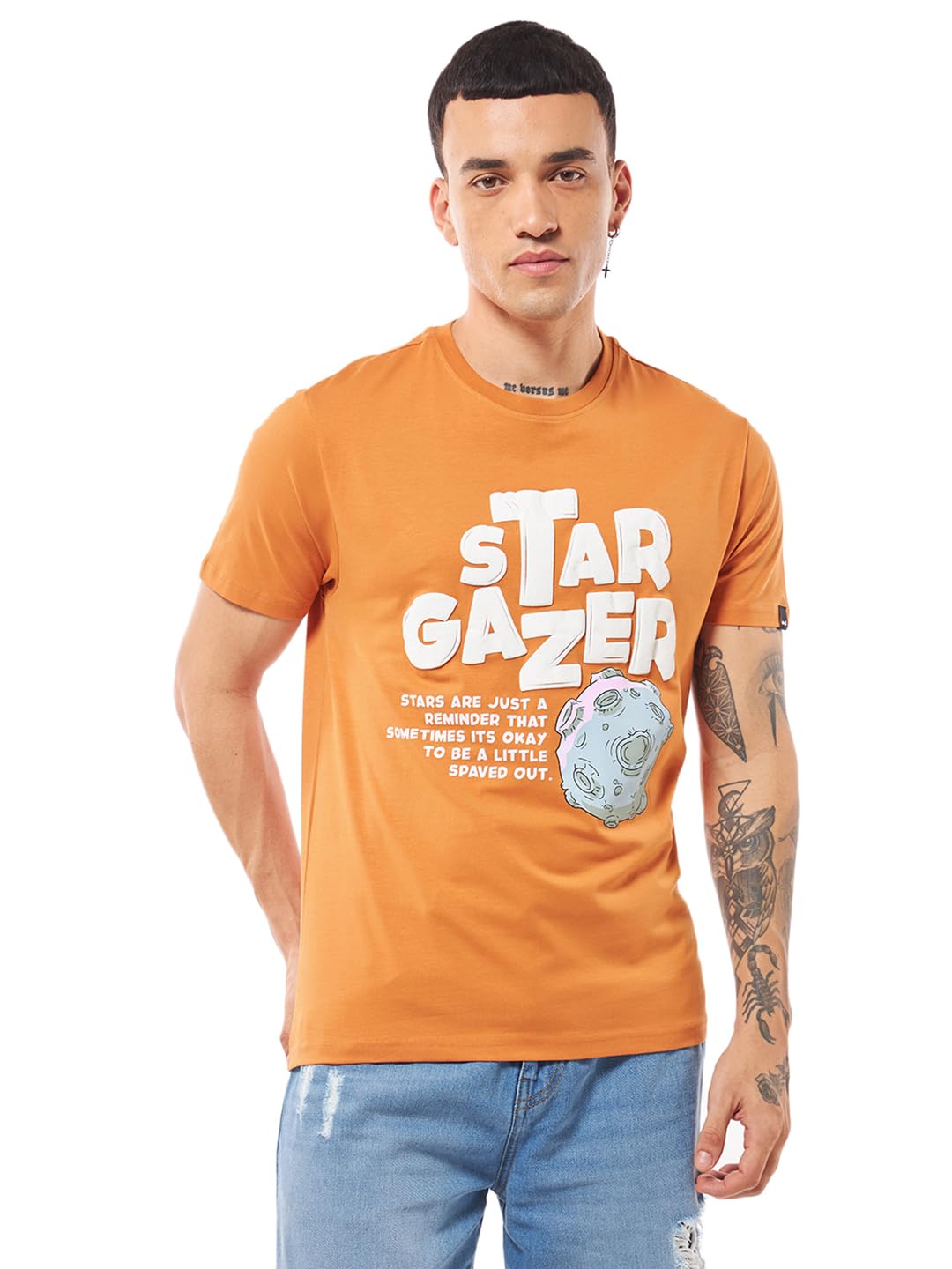 bewakoof Men's Cotton Blend Graphic Print Regular Fit Half Sleeve Round Neck T-Shirt | Tshirt for Men Cotton| Casual Wear | Street Wear-picture-15